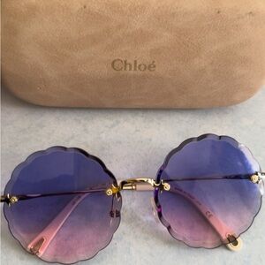 Chloé Purple to Pink Gradient Petal Sunglasses